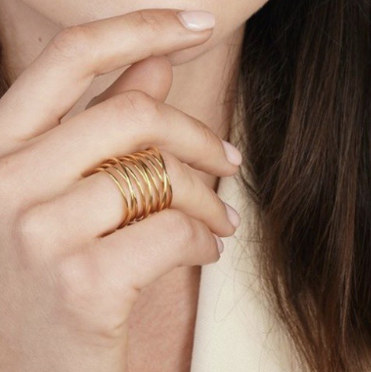 Gold Plated Hoop Ring for Girls Women