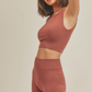 Seamless Crop Top & Biker Short Set, Yoga Running Set, Lounge Wear, Gym Set, Gift Idea