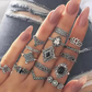 Fashion Stacking Rings Silver Color for Girls Women