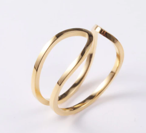 Gold Plated Wrapped Finger Ring for Girls Women