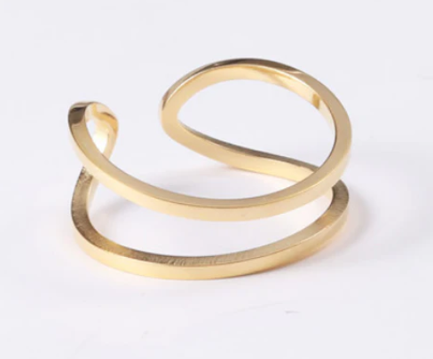 Gold Plated Wrapped Finger Ring for Girls Women