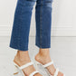 White Double Braided Block Heel Sandal