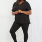 Brushed Microfiber Lounge Set in Black