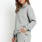 Women's Cozy Zip-Up Fleece Top and Slit Shorts Set