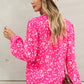 Printed Pink Smocked Blouse