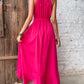 Grecian Neck Pink Tie Belt Dress