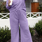 Textured Long Sleeve Top and Drawstring Pants 2 Piece Set