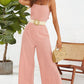 Cutout Spaghetti Strap Tie Back Wide Leg Jumpsuit