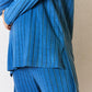 2-Piece Ribbed Round Neck High-Low Slit Top and Pants Set