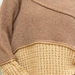 Ladies Tan Brown Drop Shoulder Sweater