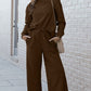 Textured Long Sleeve Top and Drawstring Pants 2 Piece Set