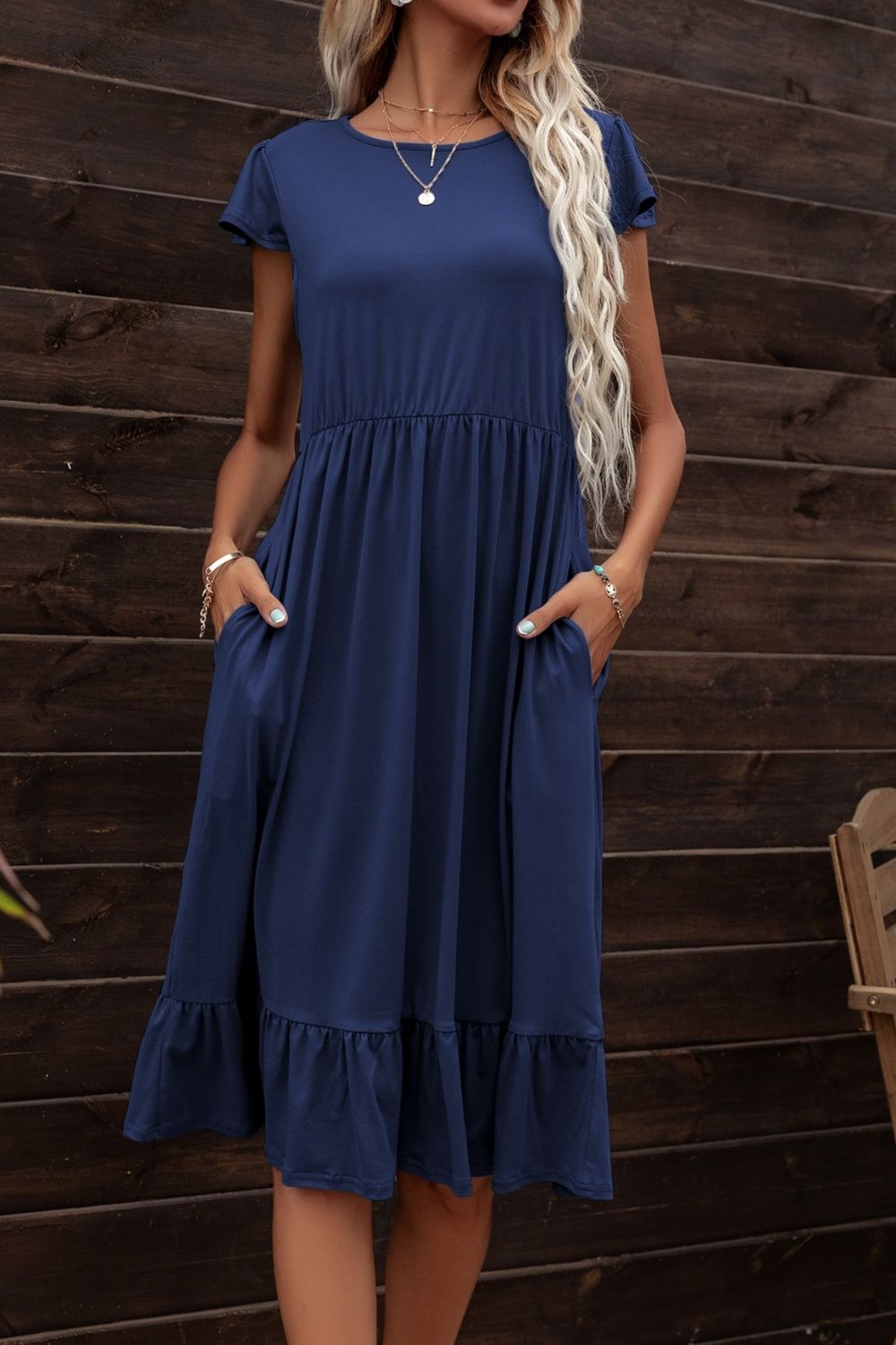 Black Everyday Casual Chic Pocket Dress