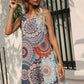 Printed Colorful Sleeveless Dress with Pockets