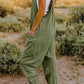 Bohemian V-Neck Sleeveless Jumpsuit with Pocket