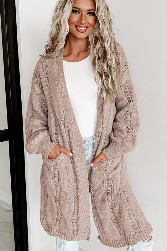 Casual Chic Long Cable-Knit Cardigan