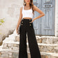 Buttoned High Waist Relax Fit Long Pants