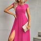 Tie Back Cutout Pink Split Vacation Everyday Dress
