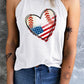 US Flag Heart Graphic Baseball Softball Tank