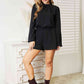Black Open Back Romper with Pockets