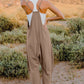 Bohemian V-Neck Sleeveless Jumpsuit with Pocket