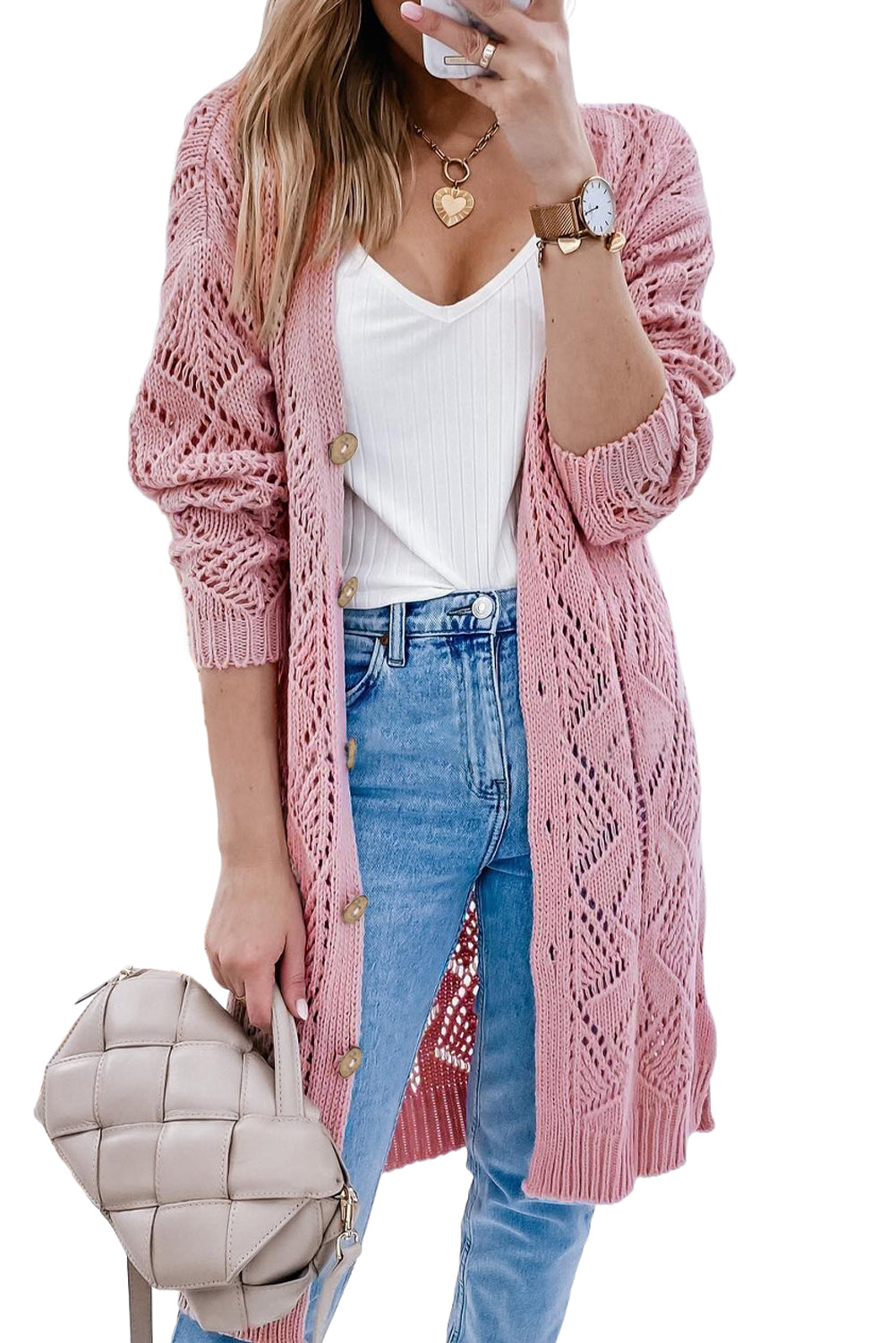 Women's Trendy V-Neck Long Sleeve Cardigan