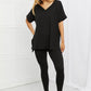 Brushed Microfiber Lounge Set in Black