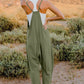 Bohemian V-Neck Sleeveless Jumpsuit with Pocket