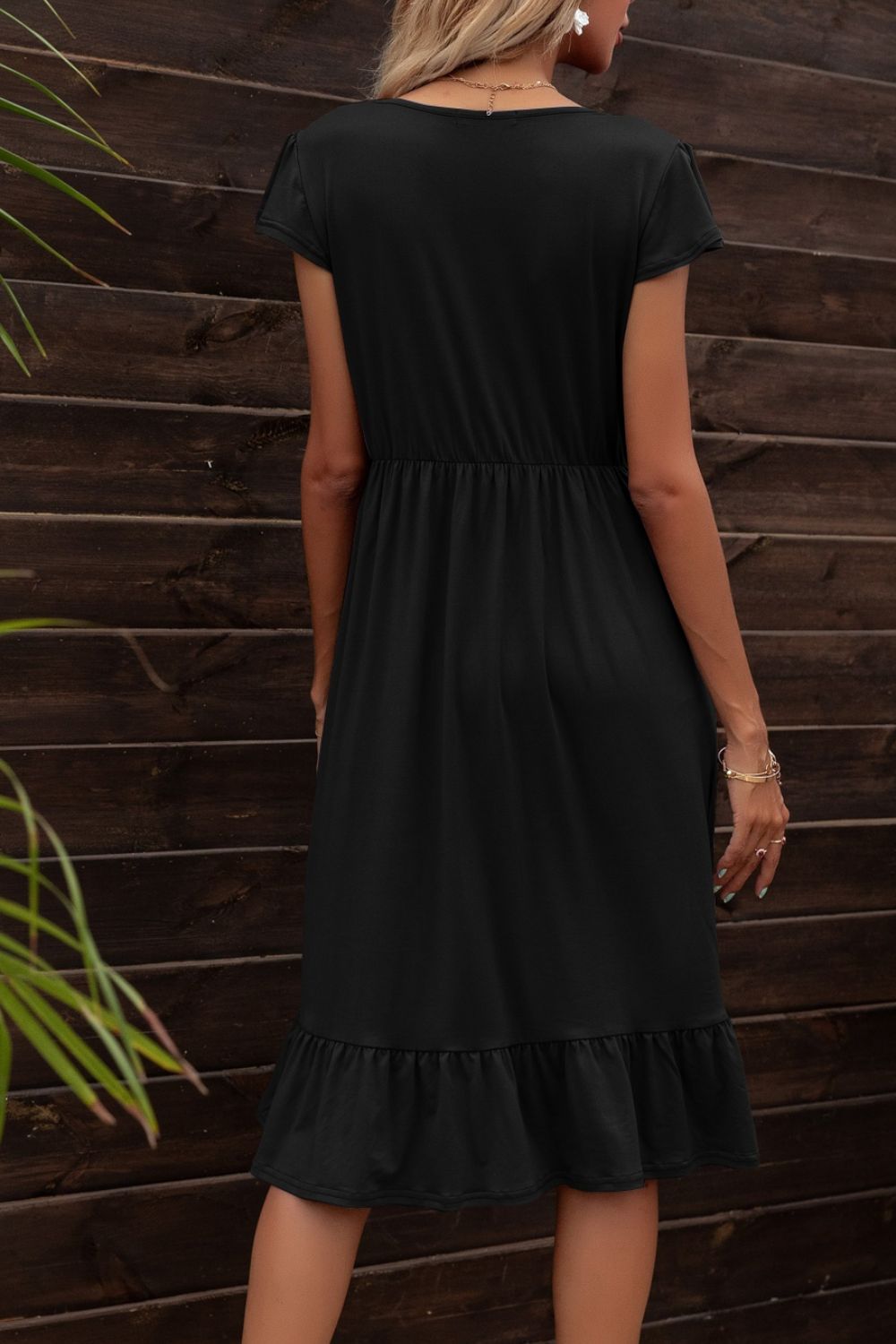 Black Everyday Casual Chic Pocket Dress