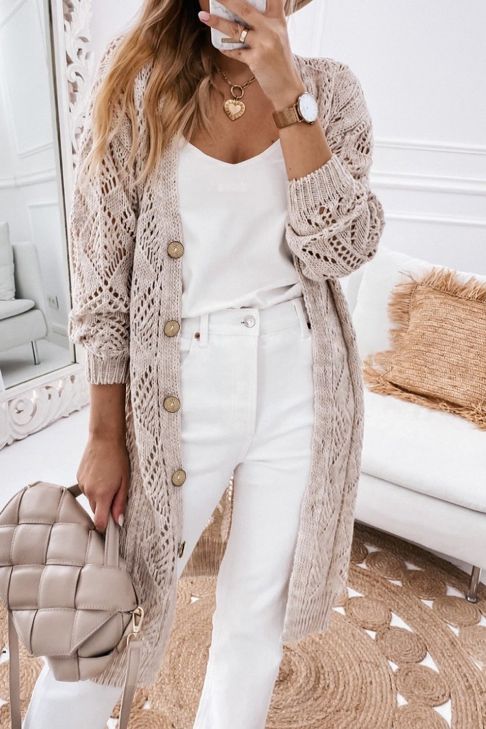 Women's Trendy V-Neck Long Sleeve Cardigan