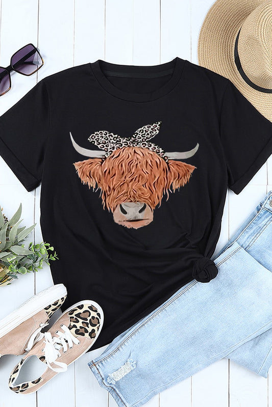 Pretty Cowgirl Graphic Round Neck T-Shirt