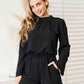Black Open Back Romper with Pockets