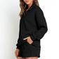 Women's Cozy Zip-Up Fleece Top and Slit Shorts Set