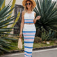 Cropped Tank and Split Skirt Set
