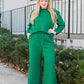 Textured Long Sleeve Top and Drawstring Pants 2 Piece Set