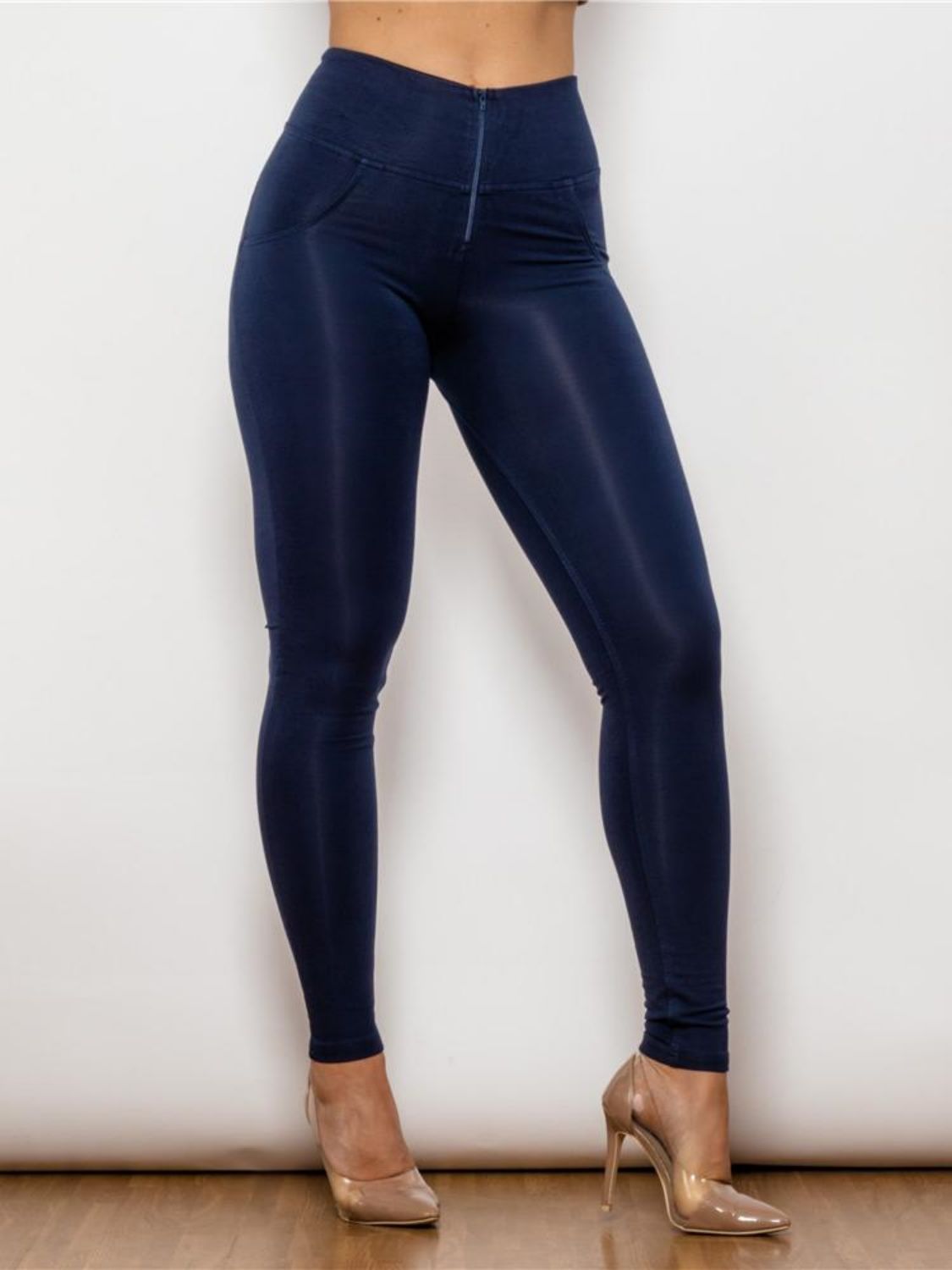 Shascullfites Zip Detail High Waist Leggings