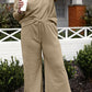 Textured Long Sleeve Top and Drawstring Pants 2 Piece Set