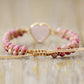 Dusty Rose Heart Beaded Bracelet
