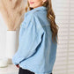 Dropped Shoulder Raw Hem Denim Jacket for Her, Everyday Wear